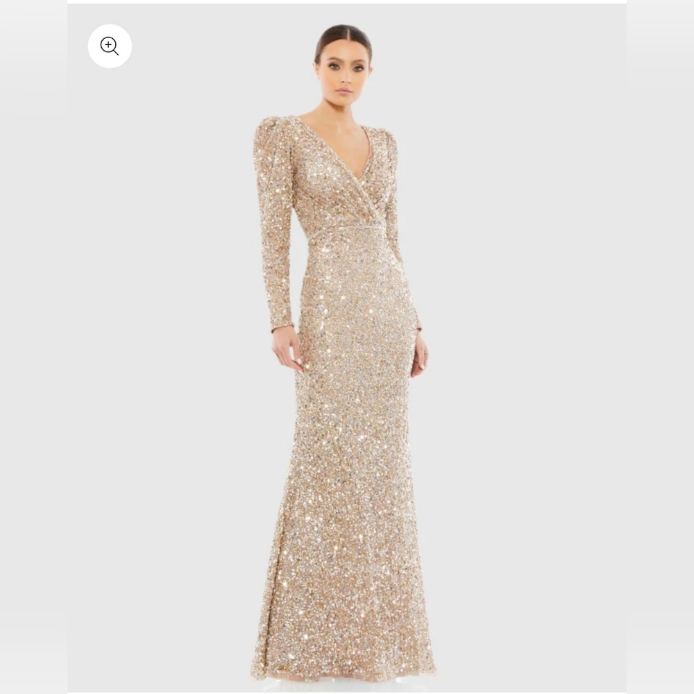 Elegant Gold Sequin Evening Gown